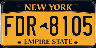 NY license plate FDR8105
