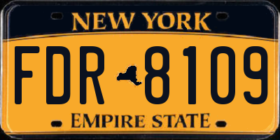 NY license plate FDR8109