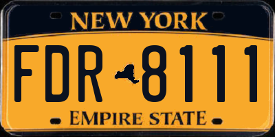 NY license plate FDR8111
