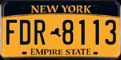 NY license plate FDR8113
