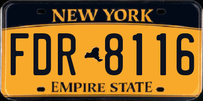 NY license plate FDR8116