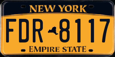 NY license plate FDR8117