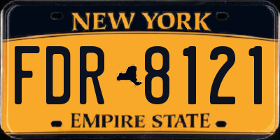 NY license plate FDR8121