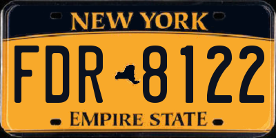 NY license plate FDR8122