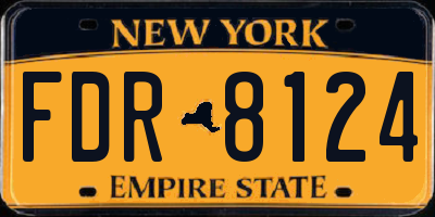 NY license plate FDR8124