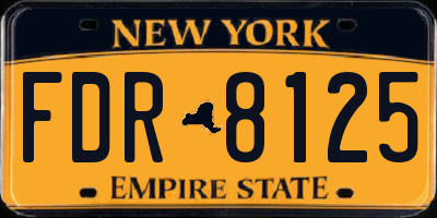 NY license plate FDR8125