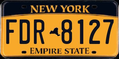 NY license plate FDR8127