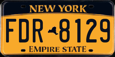 NY license plate FDR8129