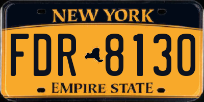 NY license plate FDR8130