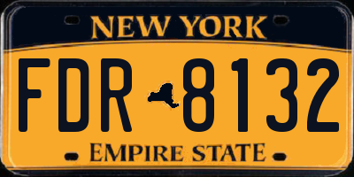 NY license plate FDR8132