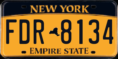 NY license plate FDR8134