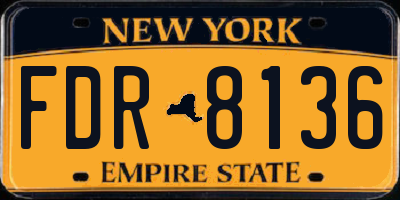 NY license plate FDR8136