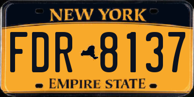 NY license plate FDR8137