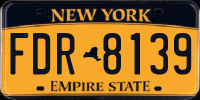 NY license plate FDR8139