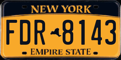 NY license plate FDR8143