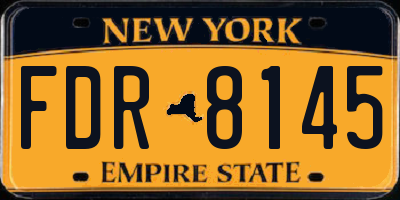 NY license plate FDR8145