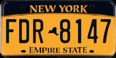 NY license plate FDR8147