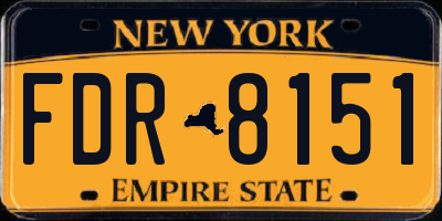 NY license plate FDR8151