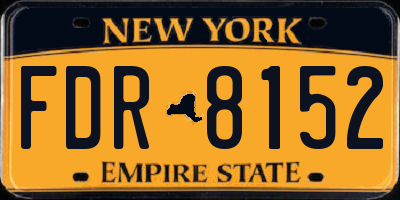 NY license plate FDR8152