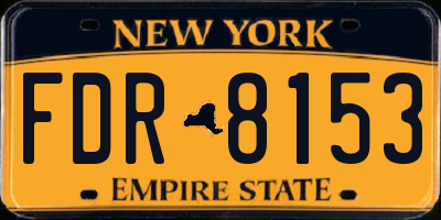 NY license plate FDR8153