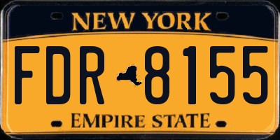 NY license plate FDR8155