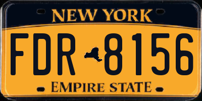 NY license plate FDR8156