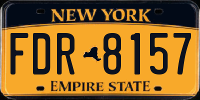 NY license plate FDR8157