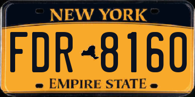 NY license plate FDR8160
