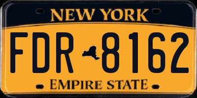 NY license plate FDR8162