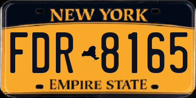 NY license plate FDR8165