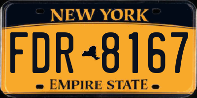 NY license plate FDR8167
