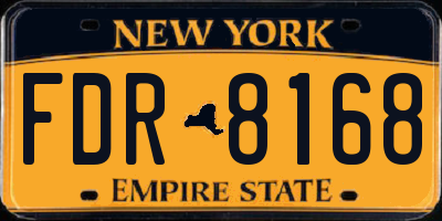 NY license plate FDR8168