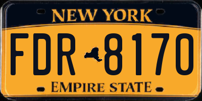 NY license plate FDR8170