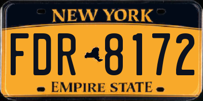 NY license plate FDR8172