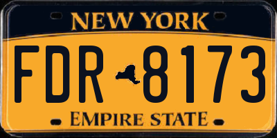 NY license plate FDR8173