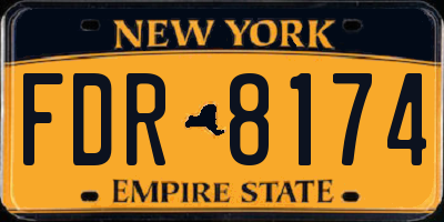 NY license plate FDR8174