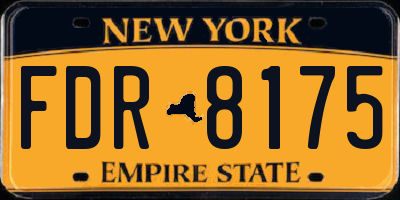 NY license plate FDR8175