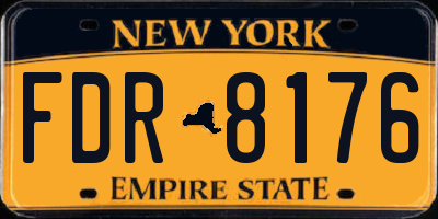 NY license plate FDR8176