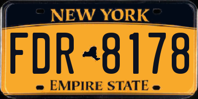 NY license plate FDR8178