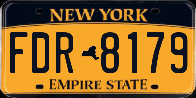 NY license plate FDR8179