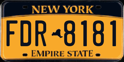 NY license plate FDR8181