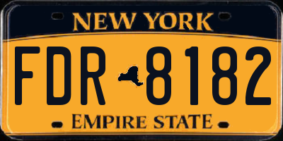 NY license plate FDR8182