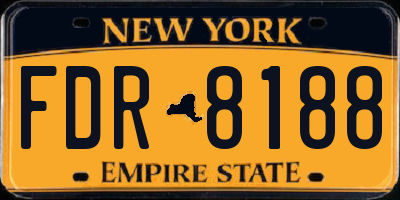 NY license plate FDR8188