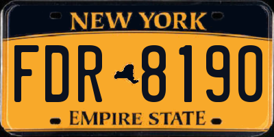 NY license plate FDR8190