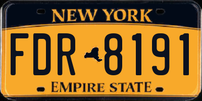 NY license plate FDR8191