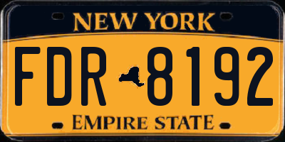 NY license plate FDR8192