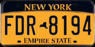 NY license plate FDR8194
