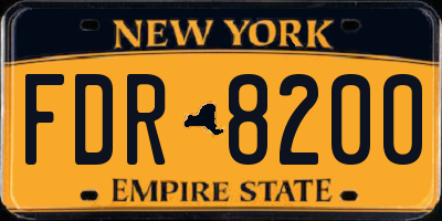 NY license plate FDR8200