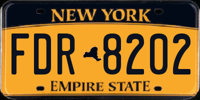 NY license plate FDR8202