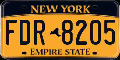 NY license plate FDR8205